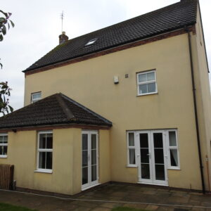 Back of a property in Kingsway, Gloucester before render cleaning sanitation